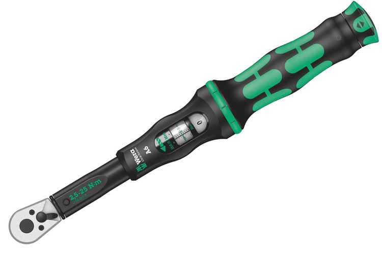 Wera Click-Torque A 6 momentnøgle med omskifter-skralde, 1/4 tomme hex, 2.5 - 25 Nm