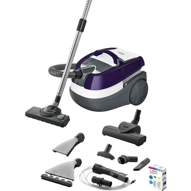 Sauso ir šlapio valymo dulkių siurblys Bosch AquaWash&Clean BWD41740, Violetinis