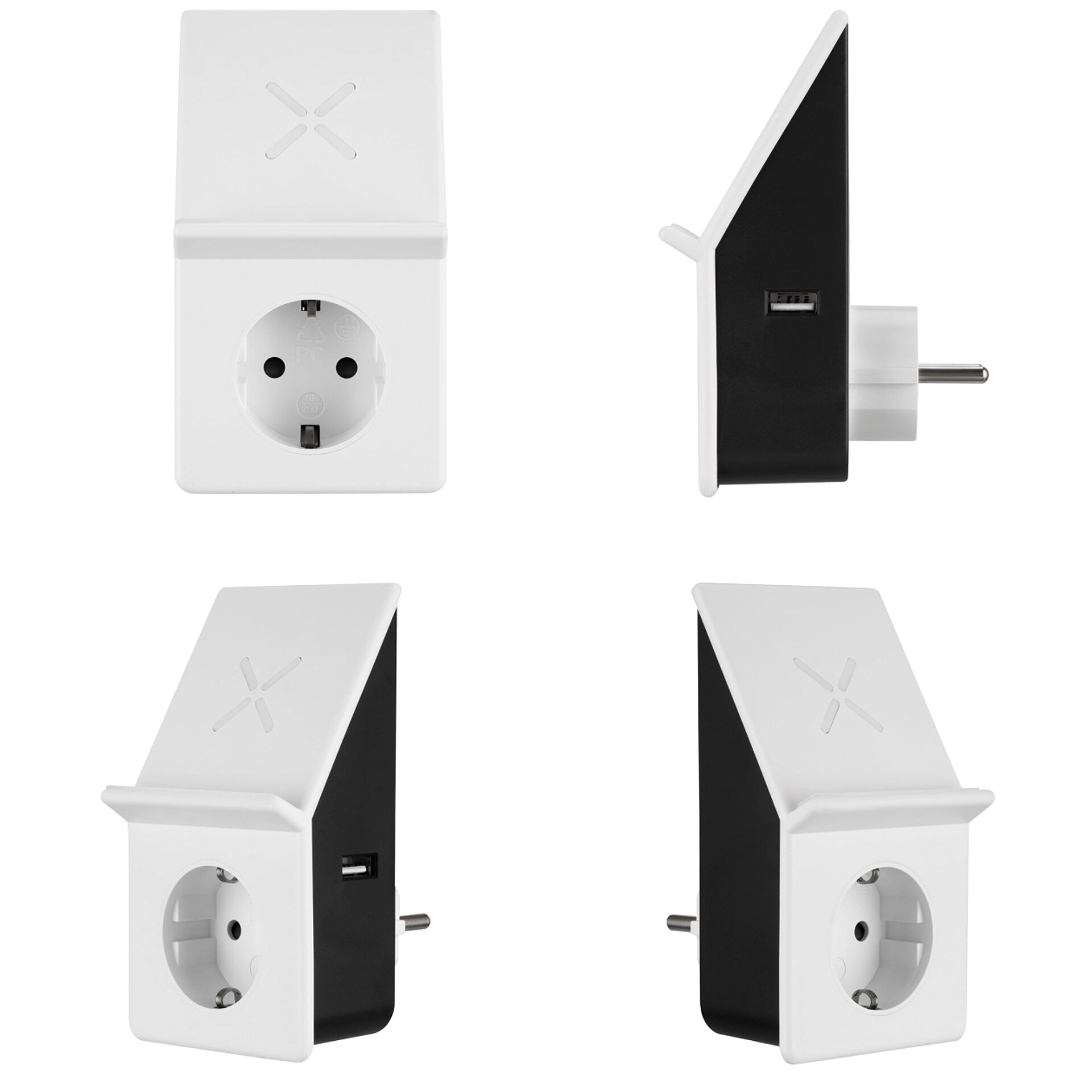 REV USB-Ladeadapter mit Wireless Charging + 1x Steckdose