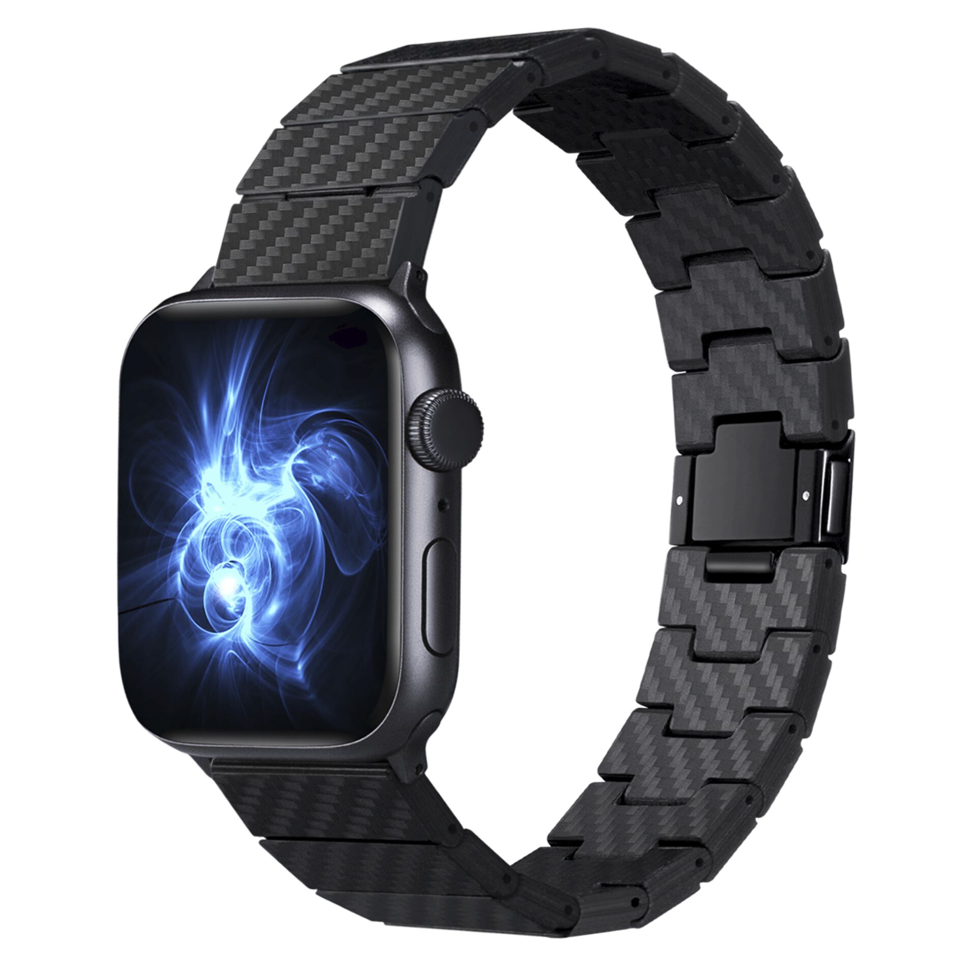 New--Apple Watch Carbon Fiber Link Bracelet Band Modern 38/40mm
