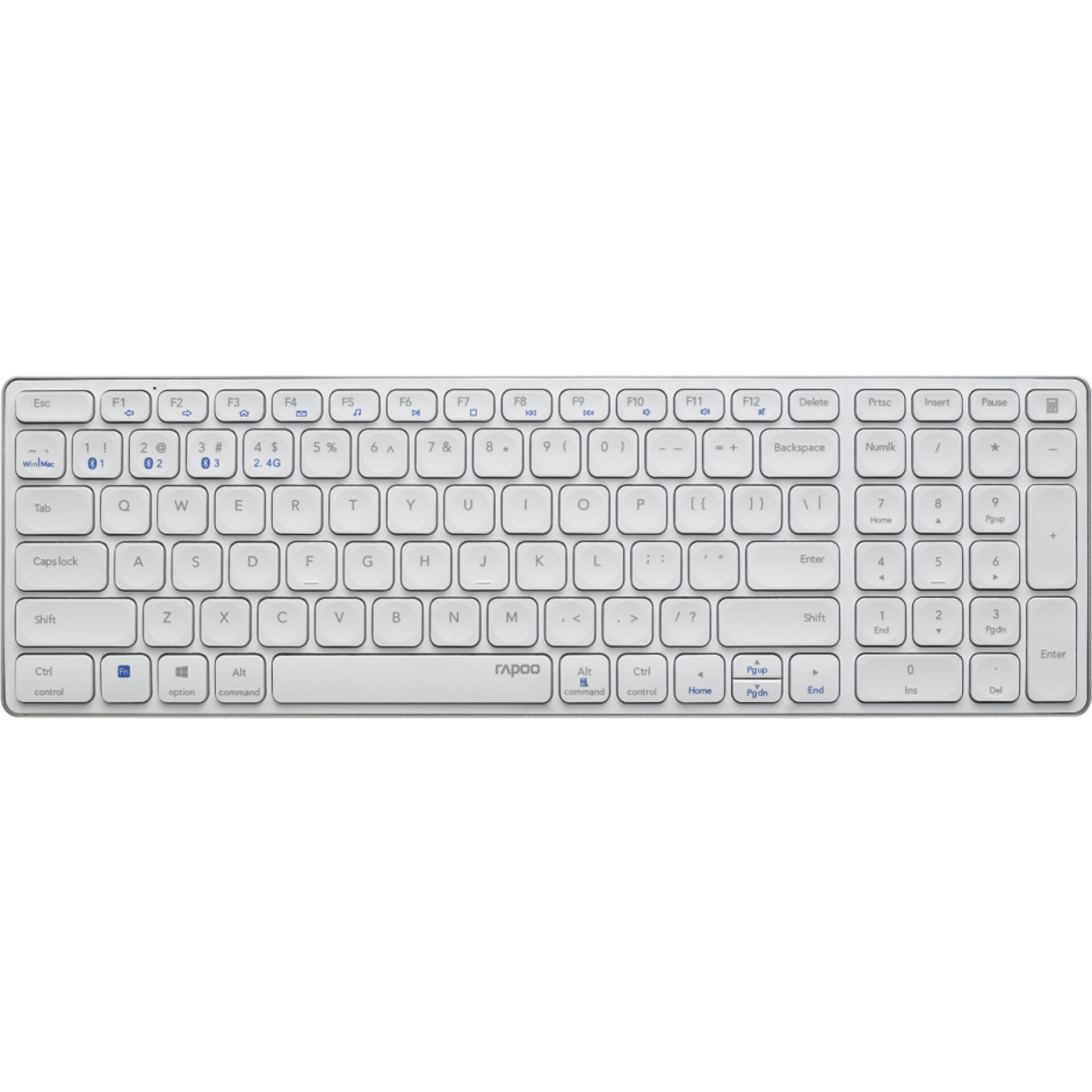 Rapoo E9700M Weiß Kabellose Multimodus Tastatur