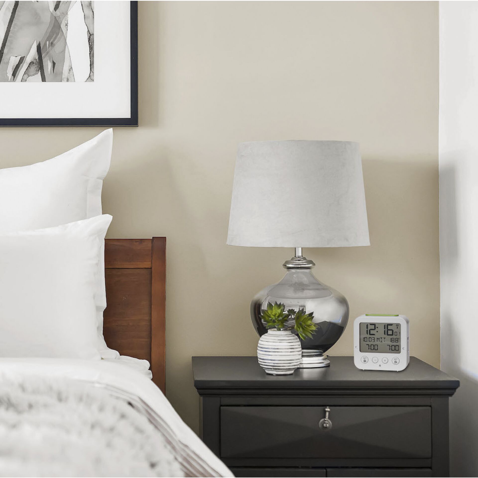 TFA-Dostmann 60.2528.01 vækkeur Digital alarmur Sort