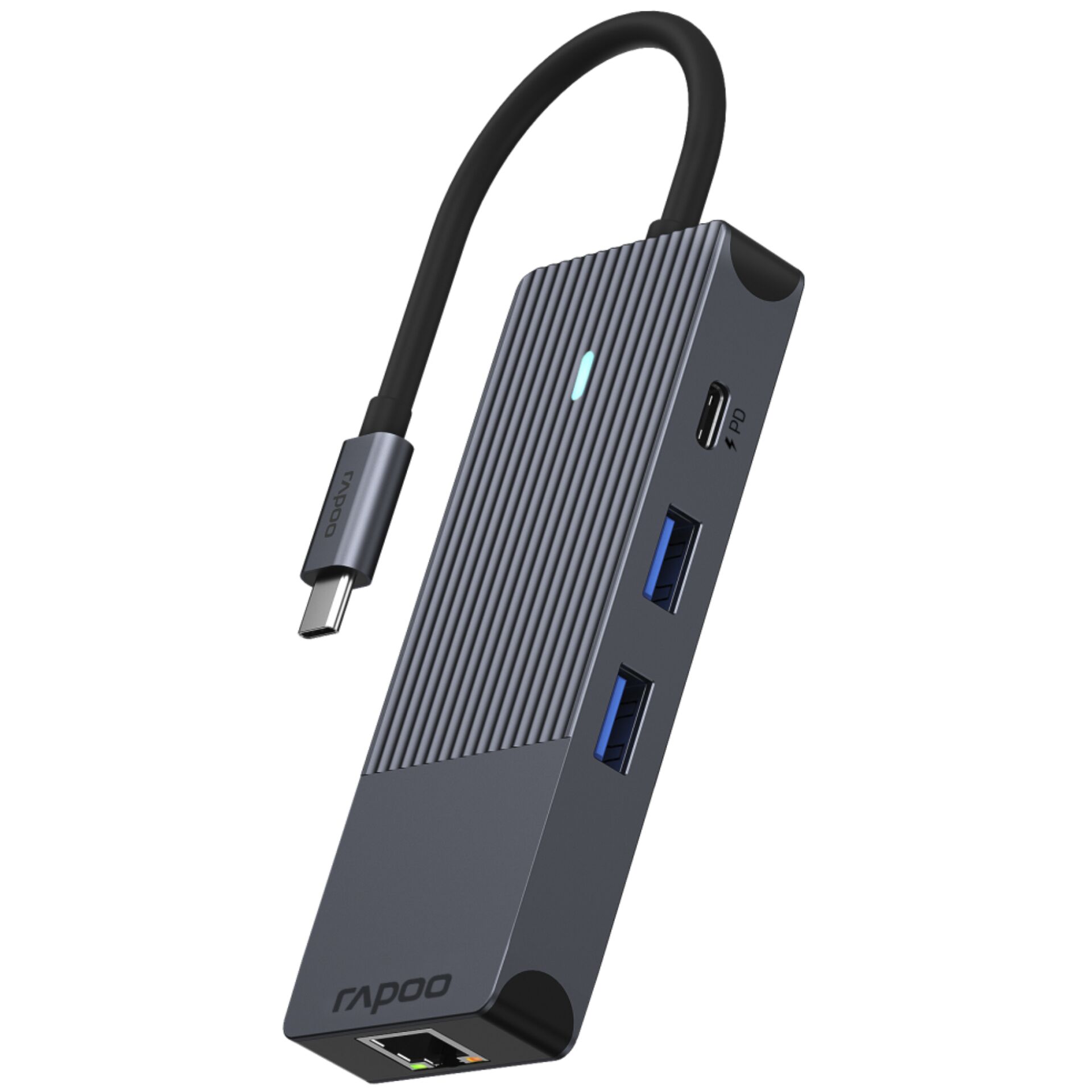 Rapoo USB-C Multiport Adapter 8-in-1, grau