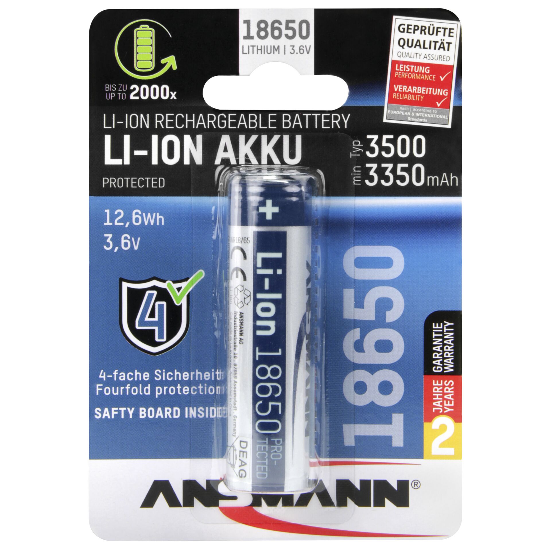 Ansm Li-Ion Akku 1x18650 3500mA