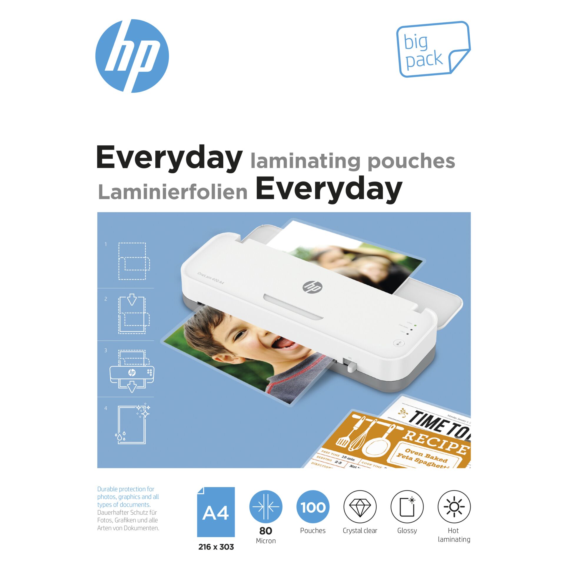 HP Laminierfolien Everyday A4 80 Micron 100x