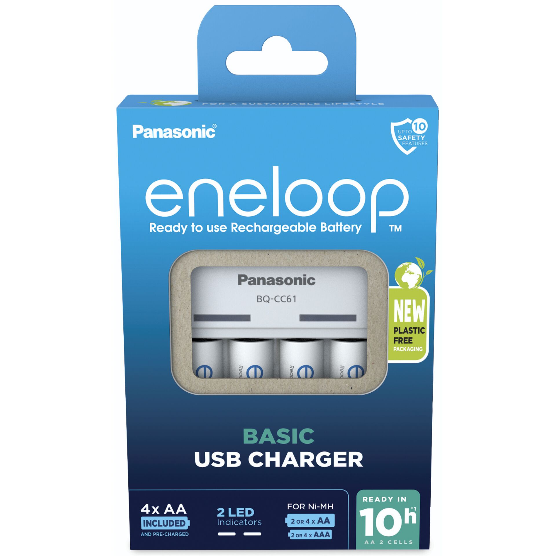 Pansonic Eneloop Basic Charger USB BQ-CC61 inkl. 4xAA 2200mAh