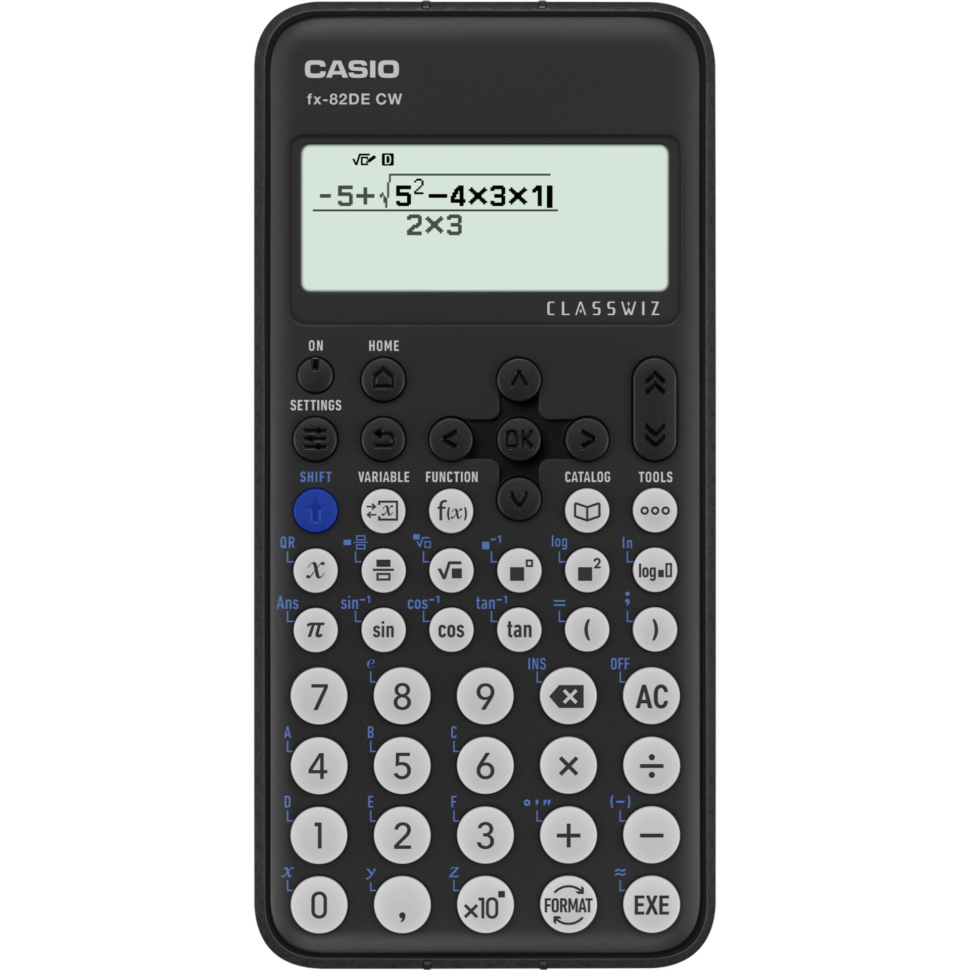 Casio FX-82DE CW, Lomme, Videnskabelig, 12 cifre, Batteri, Sort