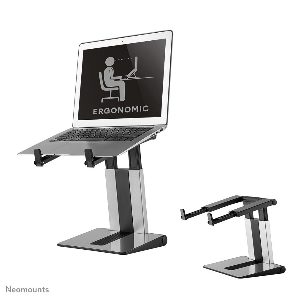 Laptop stander Neomounts NSLS200 - justerbar, foldbar, anti-skrid (sølv/grå)