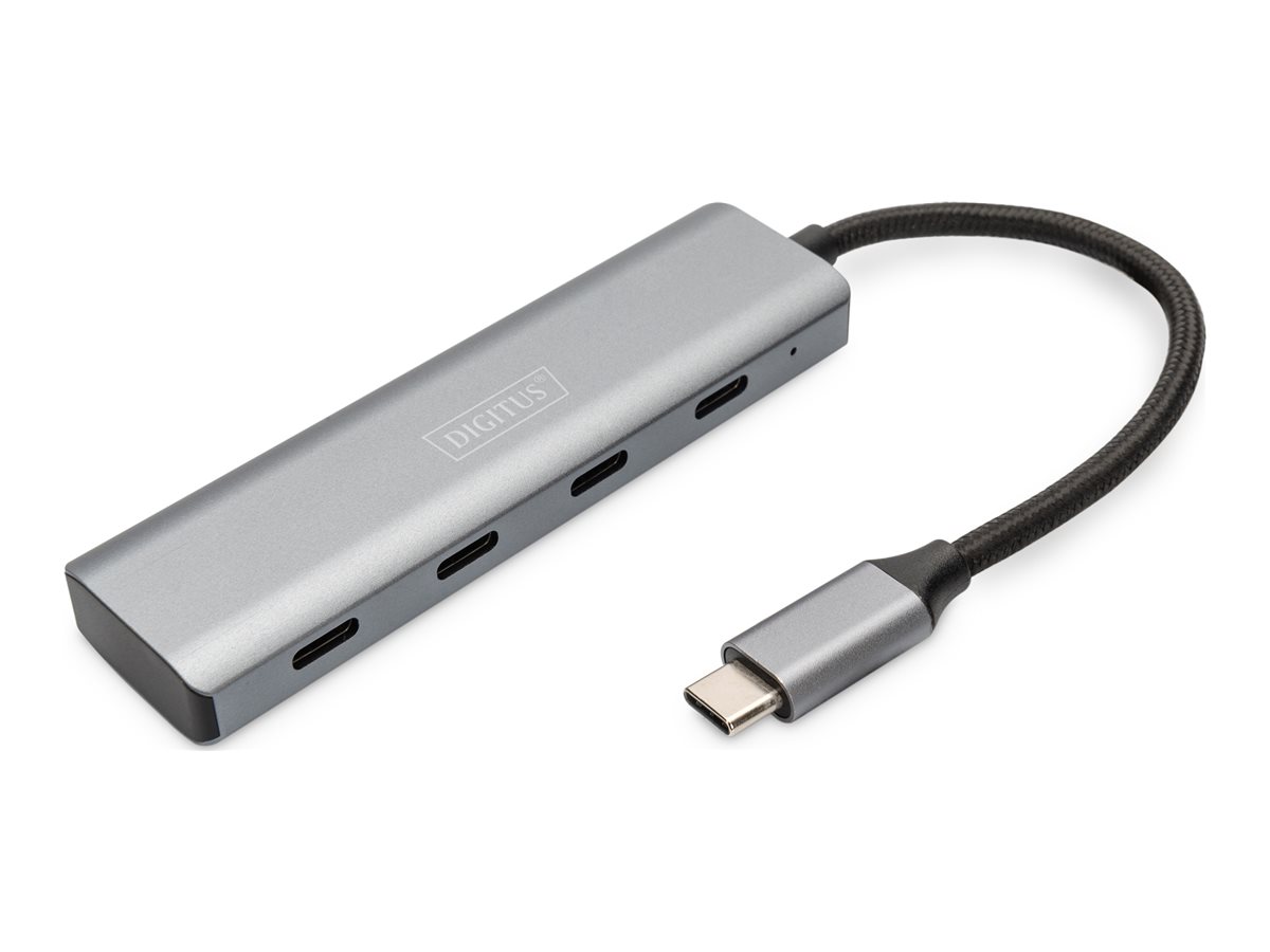 DIGITUS 4-Port USB-C Hub USB hub - 4 ports - Grå