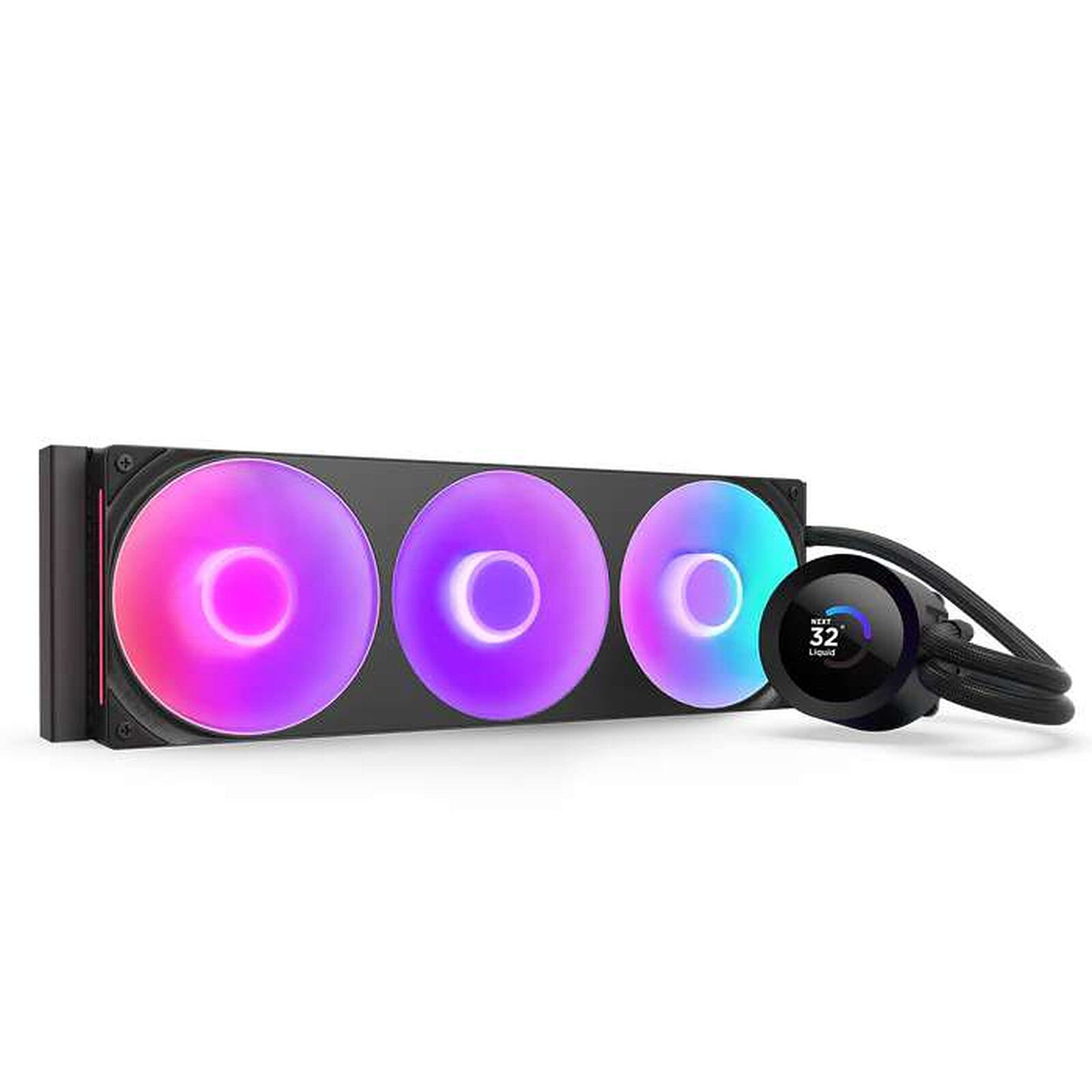 NZXT Kraken Plus 360 RGB, Alt-i-en væskekøler, 500 rpm, 2400 rpm, Sort