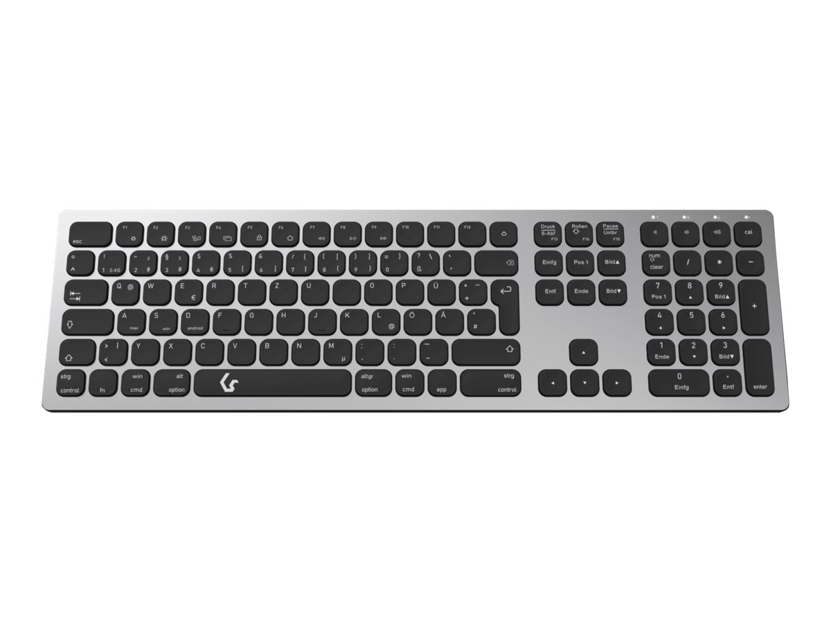 RAIDSONIC KeySonic KSK-8023BTRF trådløst Bluetooth-tastatur (DE QWERTZ) - antracit/sort