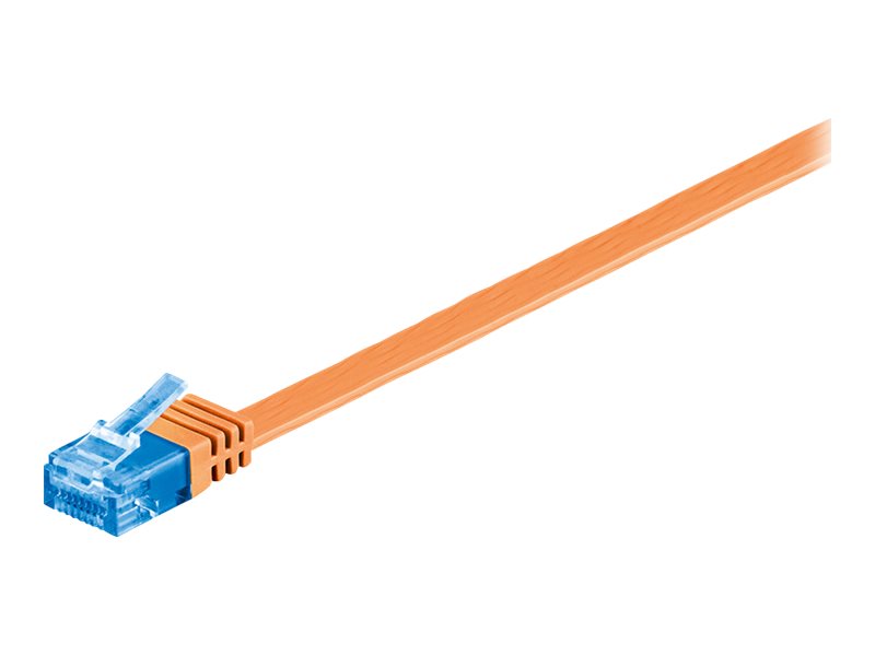 Goobay Flad netværkskabel CAT 6A, U/UTP, orange kobberleder (CU), 2 m