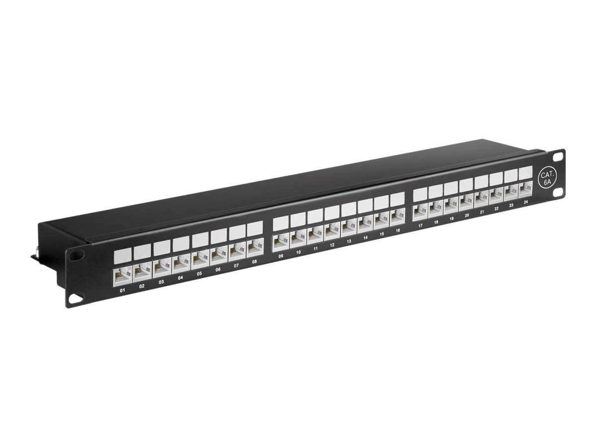 MicroConnect CAT6a 24 port 19" Patch Panel,