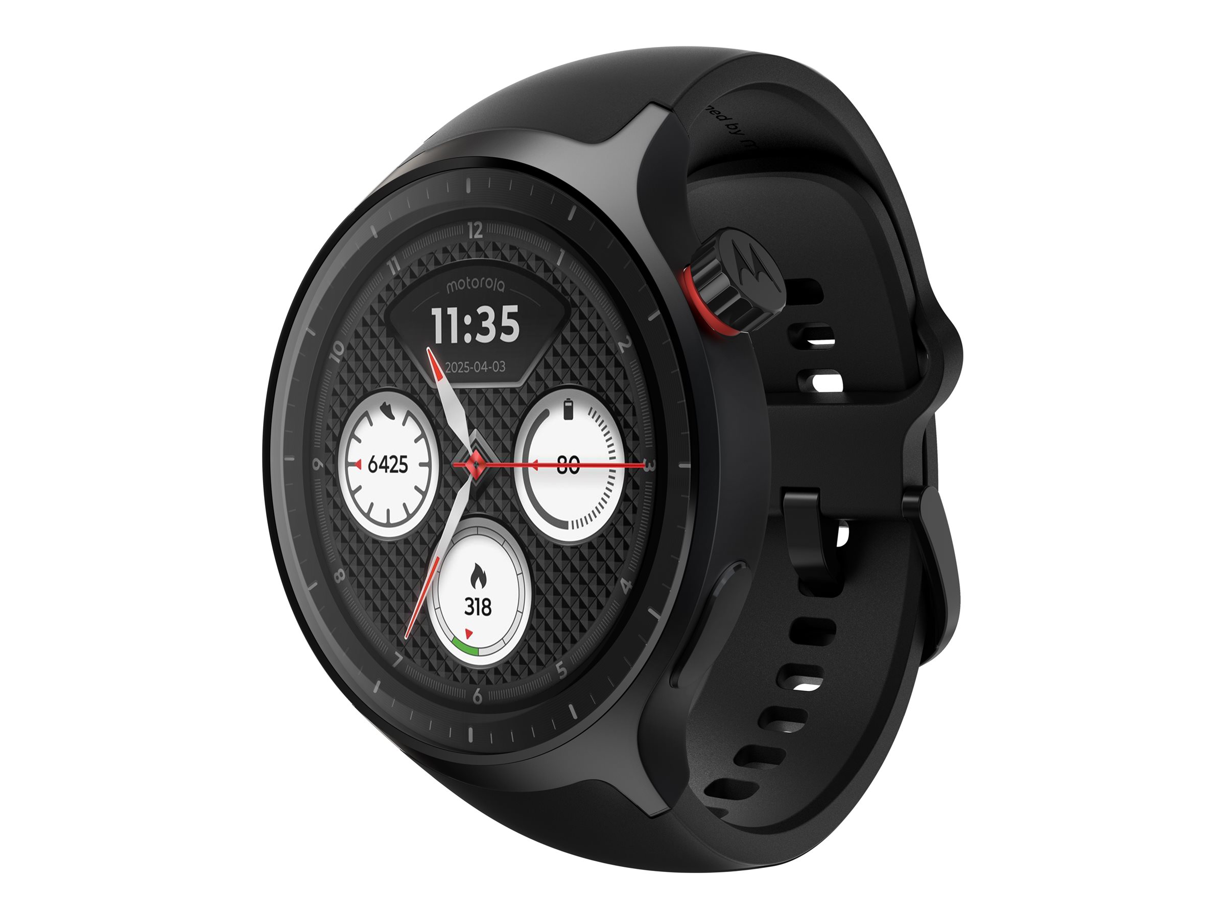 Motorola Moto Watch - Matsort - smart ur med bånd - silikone - pantone volcanic ash - display 1.4 - 4 GB - Bluetooth - 40 g