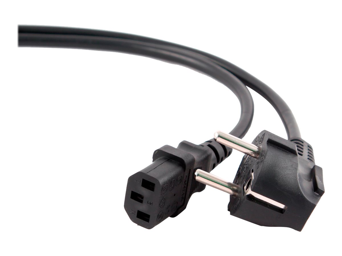 Gembird PC-186-VDE-10M - Strømkabel - power CEE 7/7 (han) vinklet til power IEC 60320 C13 lige - 16 A - 10 m - formet - sort
