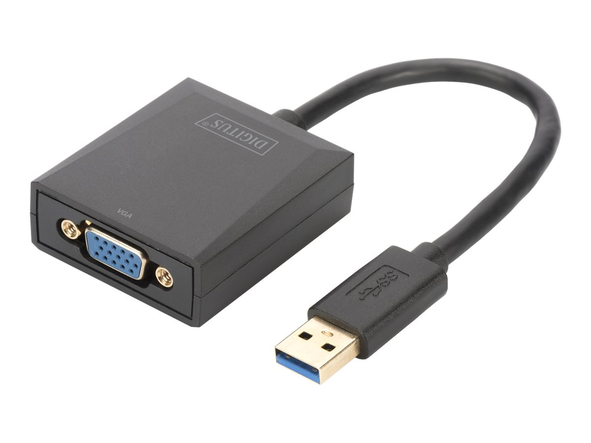 DIGITUS USB 3.0 to VGA Adapter ekstern videoadapter - sort