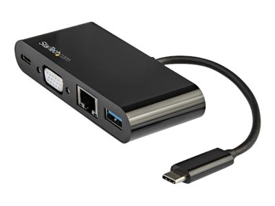 StarTech.com USB C Multiport Adapter - Mini USB-C Dock w/ VGA Video - 60W Power Delivery Passthrough - USB Type-A 5Gbps - (DKT30CVAGPD) Dockingstation