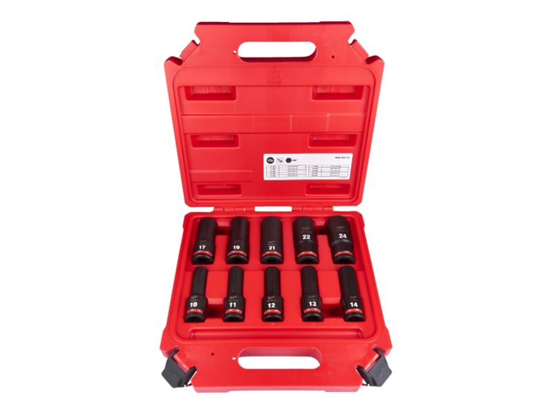 Milwaukee Shockwave slagtoppesæt, lange toppe, 10 dele