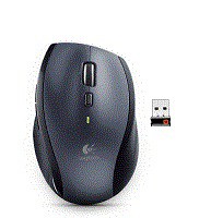 Logitech M705 - Mus - højrehåndet - laser - 7 knapper - trådløs - 2.4 GHz - trådløs modtager (USB) - sølv