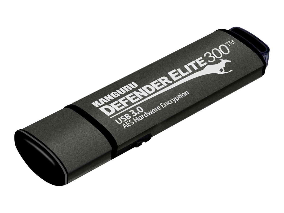 Kanguru Encrypted Defender Elite300 256GB USB 3.2 Gen 1 Sort