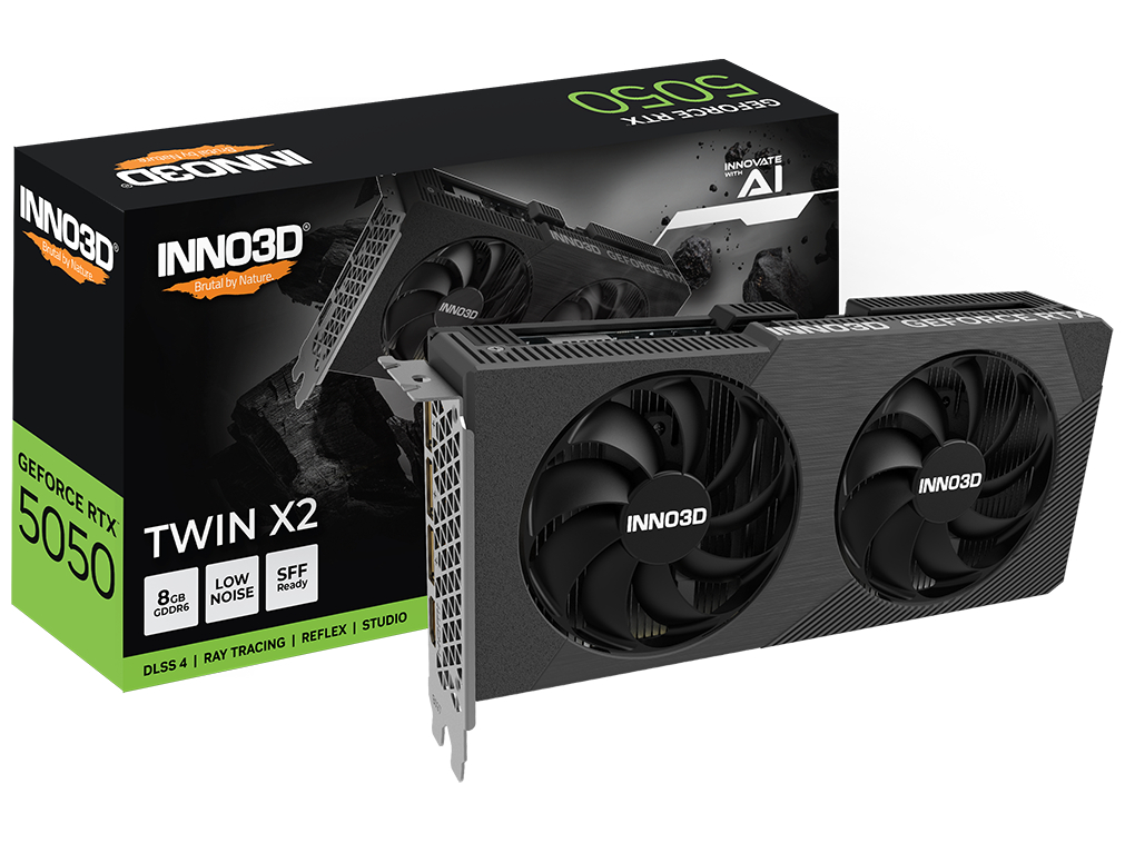 Inno3D TWIN X2 - Grafikkort - GeForce RTX 5050 - 8 GB GDDR6 - PCI Express 5.0 - HDMI, 3 x DisplayPort