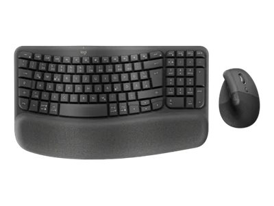 Logitech Wave Keys and Lift Combo Sæt med mus og tastatur Pressestempel Trådløs Tysk