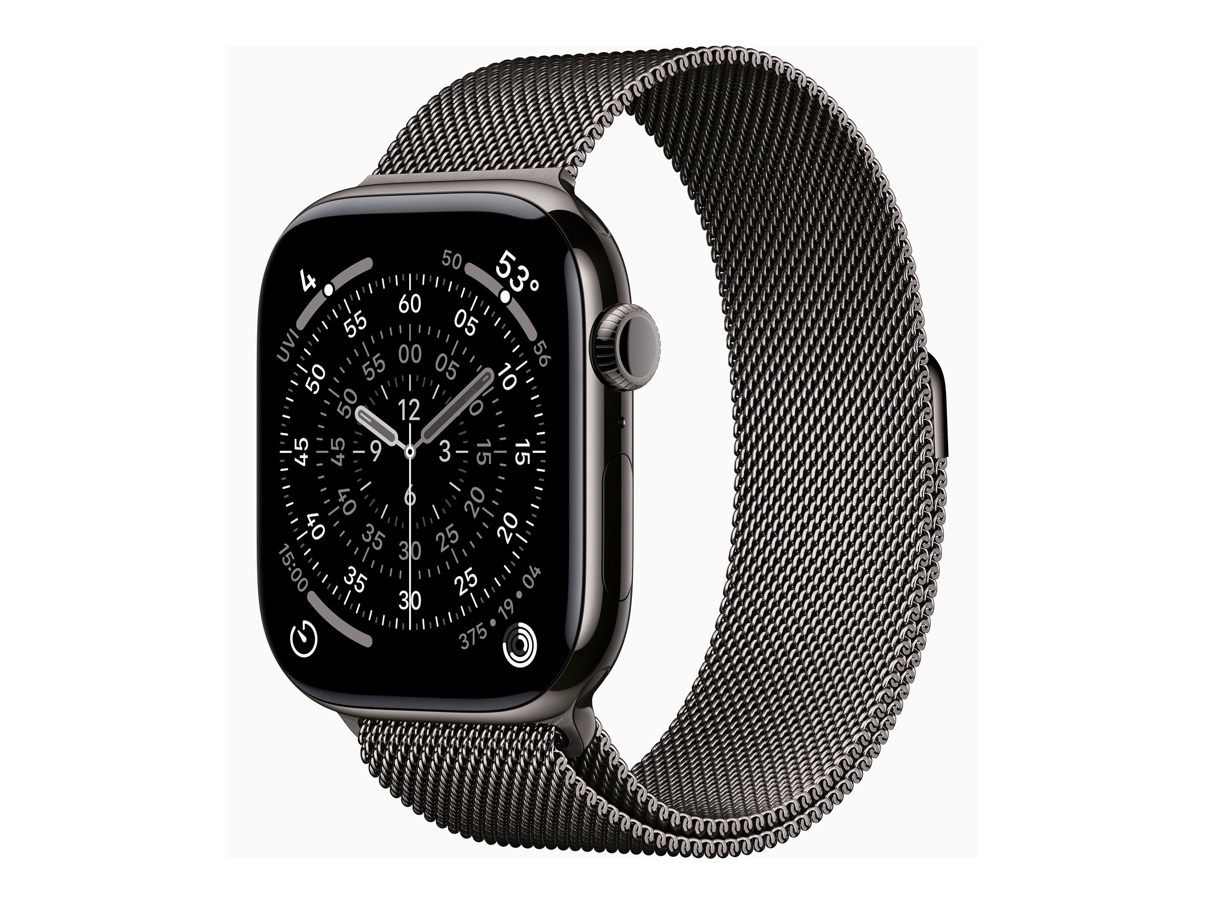 Smartwatch Apple Watch Series 11 GPS + Cellular 46 mm - Slate titanium urkasse med Slate Milanese Loop (S/M)