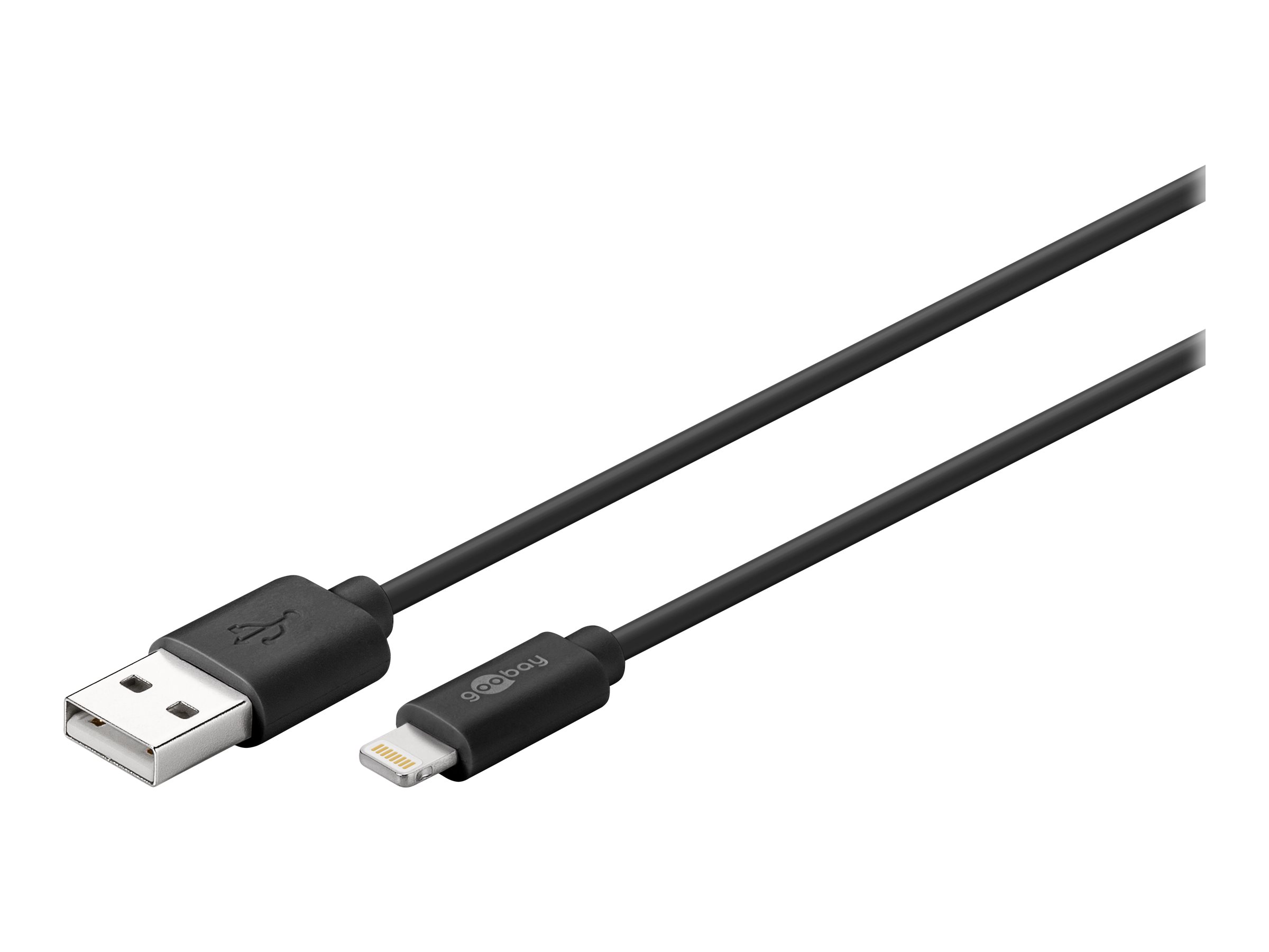 Goobay Lightning USB-kabel för laddning och synkronisering, 2 m, svart MFi-kabel för Apple iPhone/iPad