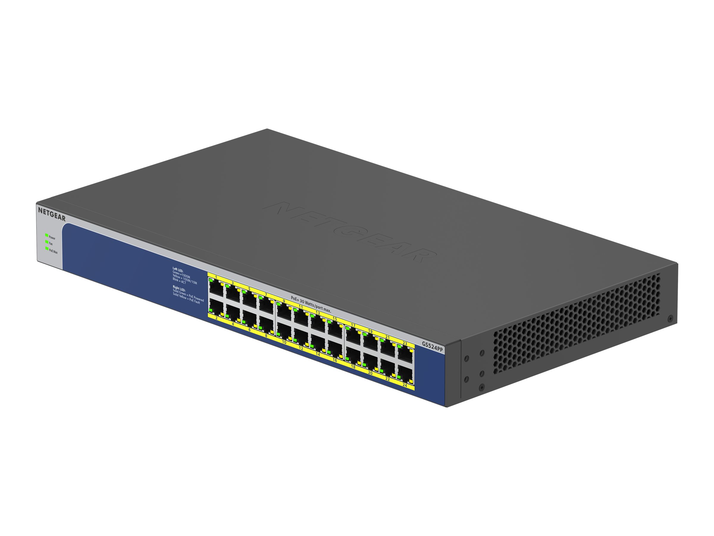 Netgear GS524PP-100EUS 24-Port Gigabit Ethernet High-Power PoE+ Unmanaged Switch (300W)