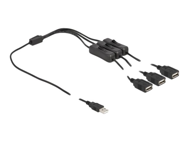 DeLOCK 4 pin USB Type A (male) - 4 pin USB Type A (female) Sort 1m Strøm-splitter