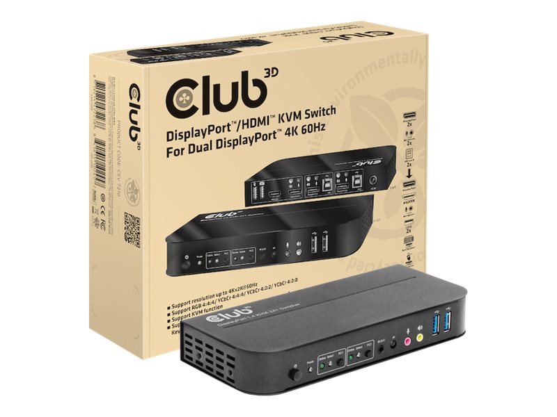 Club 3D CSV-7210 - KVM / audio switch - 2 ports