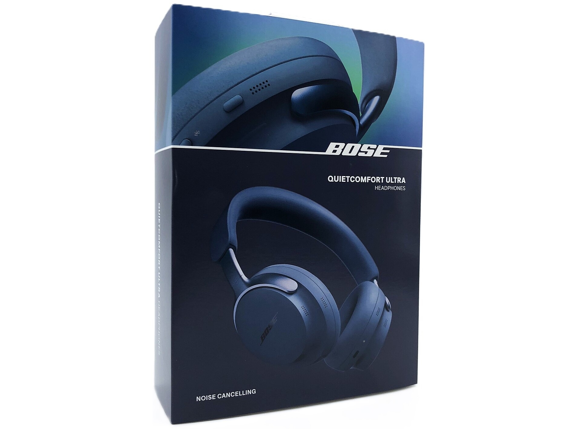 Bose QuietComfort Ultra - Hovedtelefoner med mik. - fuld størrelse - Bluetooth - trådløs, kablet - aktiv støjfjerning - 3,5 mm jackstik - måneblå