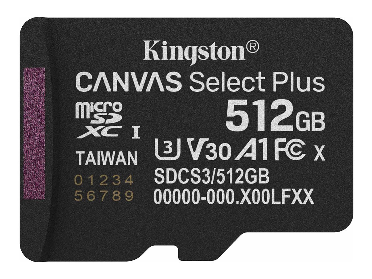 Kingston Canvas Select Plus microSDXC UHS-I Memory Card 512GB 150MB/s