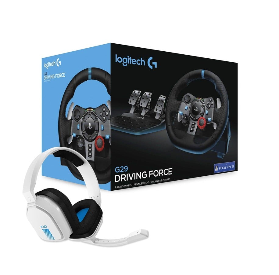Logitech - G29 Driving Force PS3/PS4/PS5 + Astro A10 Headset Bundle Rat/Pedal - GEEKD.dk