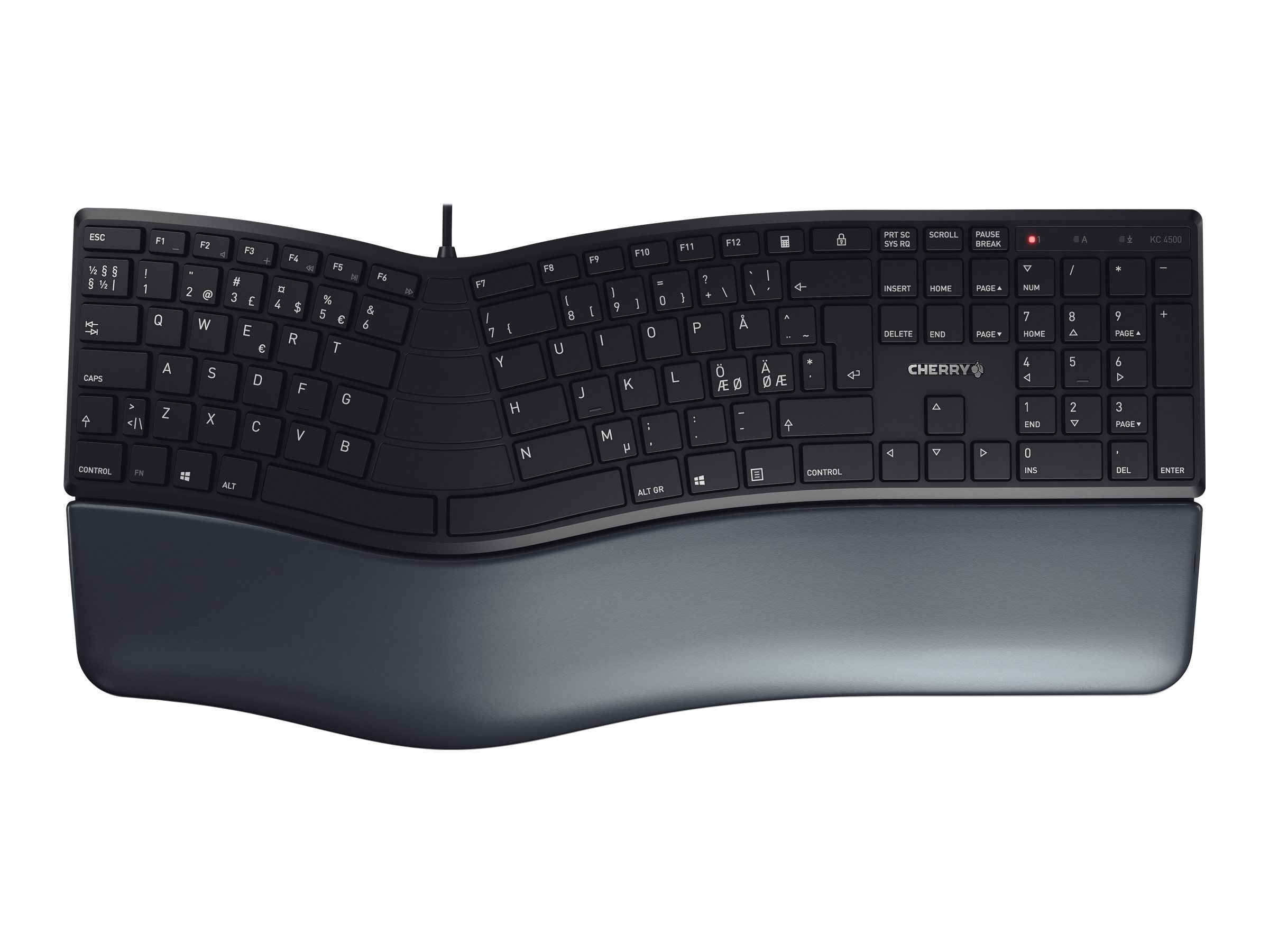 Cherry KC 4500 Ergo keyboard, ergonomic designed keyboard, black