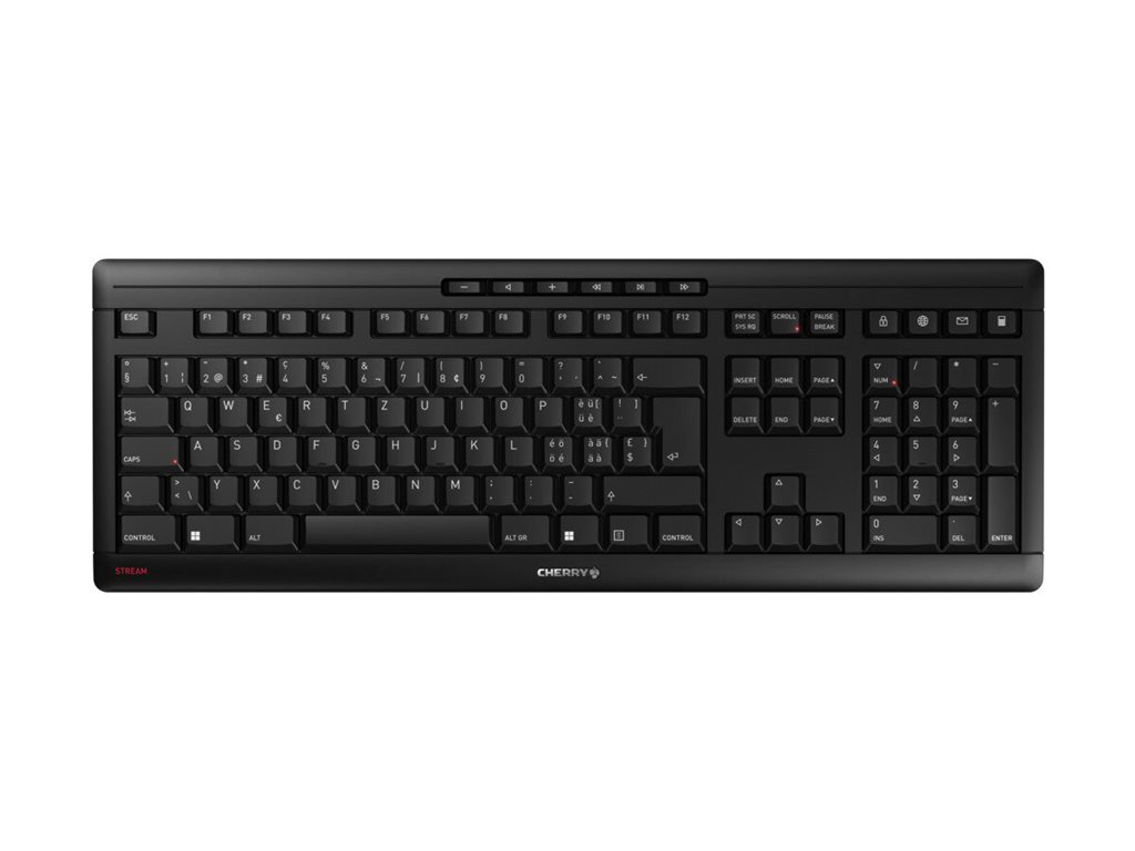 CHERRY STREAM KEYBOARD WIRELESS Tastatur Saks Trådløs Schweizisk