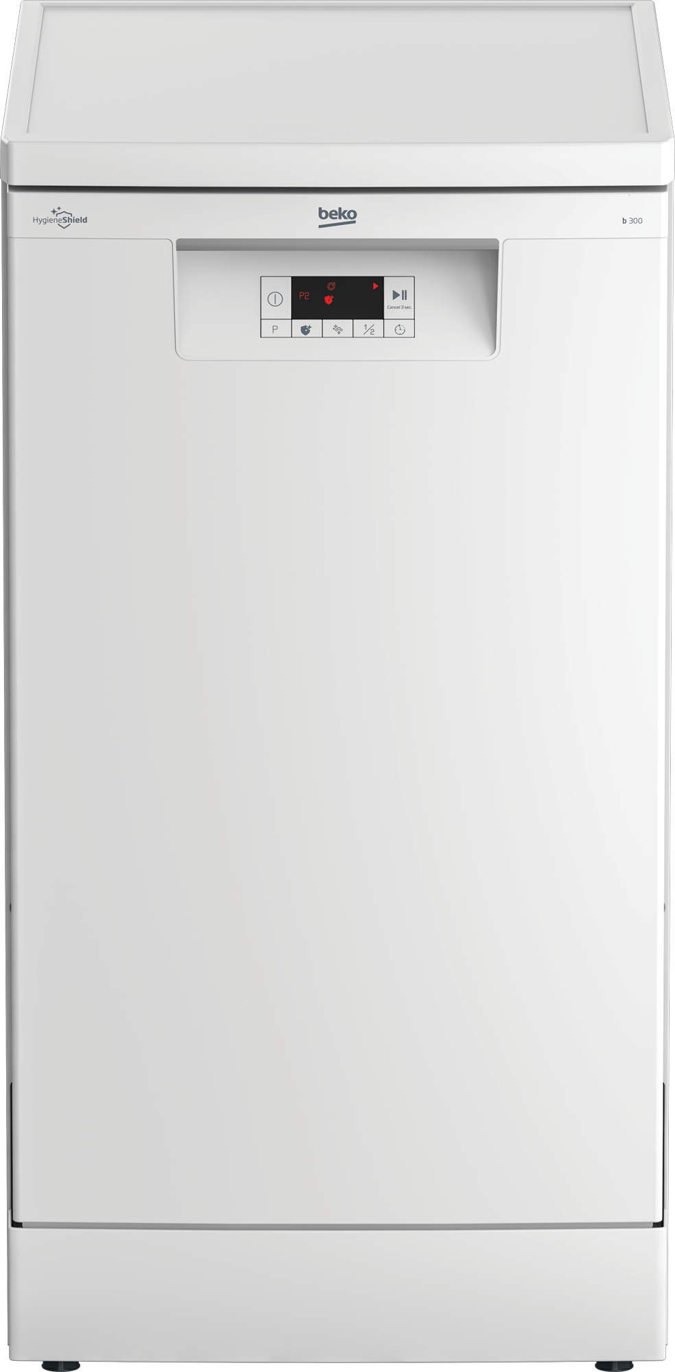 Beko BDFS15020W, Fritstående, Slimline (45 cm), Hvid, LED, Rustfrit stål, 10 kuverter