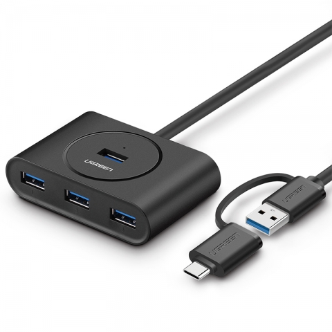 UGREEN USB 3.0 Hub with USB-A & USB-C Port USB hub - USB 3.0 - 4 ports - Sort