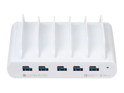 Compulocks 5 Port USB-C and USB-A Charging Dock with EU - Opladningsstation - 150 Watt - 10 output-stikforbindelser (5 x USB-C, 5 x 4 pin USB Type A) - Den Europæiske Union