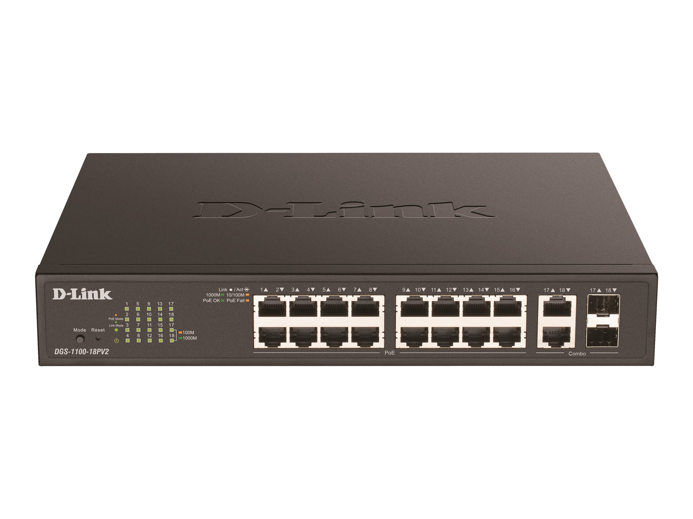 D-Link DGS 1100-18PV2 Switch 18-porte Gigabit Ethernet PoE+