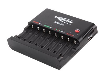 ANSMANN Powerline 8 - Batterioplader/strømadapter - 8 x batterier lader op (USB)