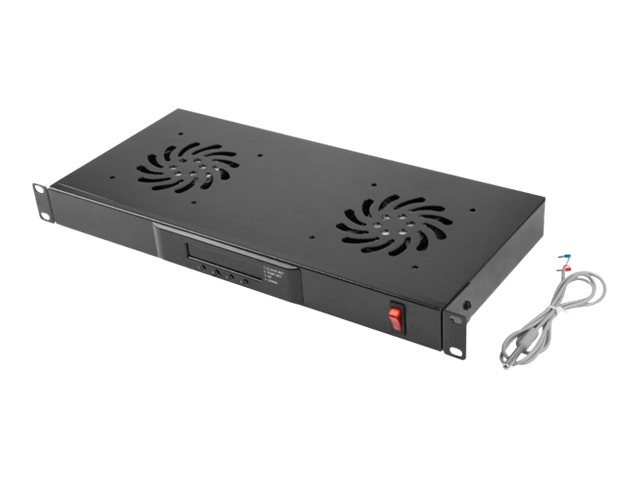 Lanberg AK-1502-B - 1U Fan Unit with LCD