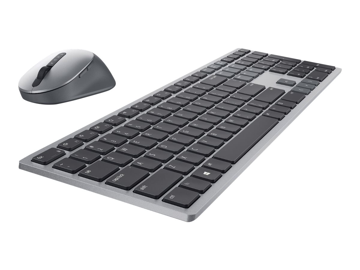 Dell Pro Plus Keyboard and Mouse KM7321W - Sæt med mus og tastatur - trådløs - 2.4 GHz, Bluetooth 5.0 - QWERTY - Pan Nordic - titan grå - med 3 years NBD Advance Exchange - for Latitude 7320 Detachable  XPS 17 9710