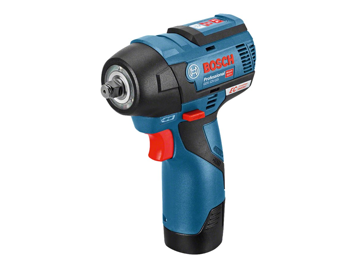 Bosch Professional GDS 12V-115 slagnøgle - 12 V, 115 Nm, sæt med 2 batterier og L-BOXX