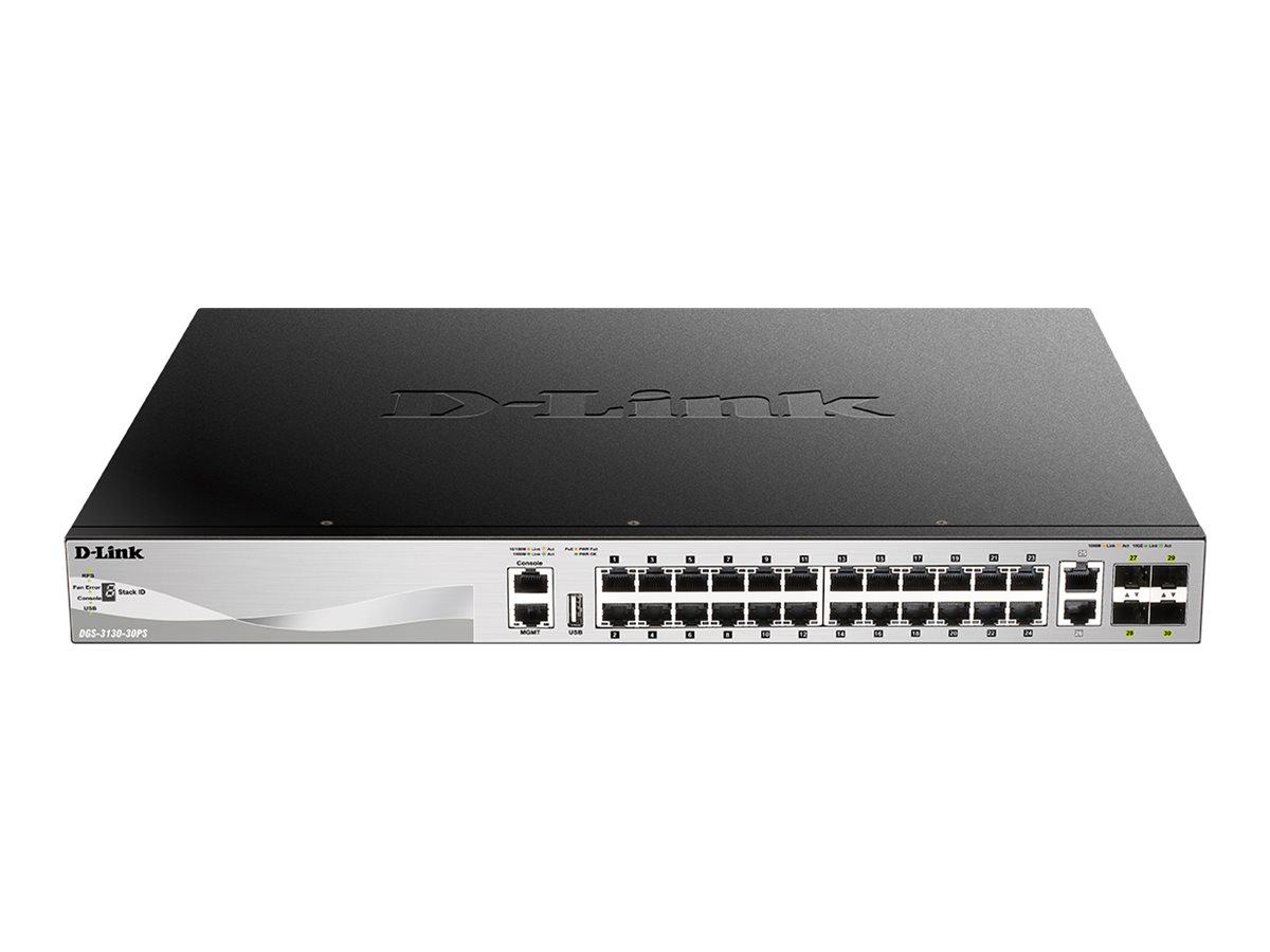 D-link Dgs-3130-30ps/e Netværksswitch Administreret L3 Gigabit Ethernet (10/100/1000) Strøm Over Ethernet (poe) Grå