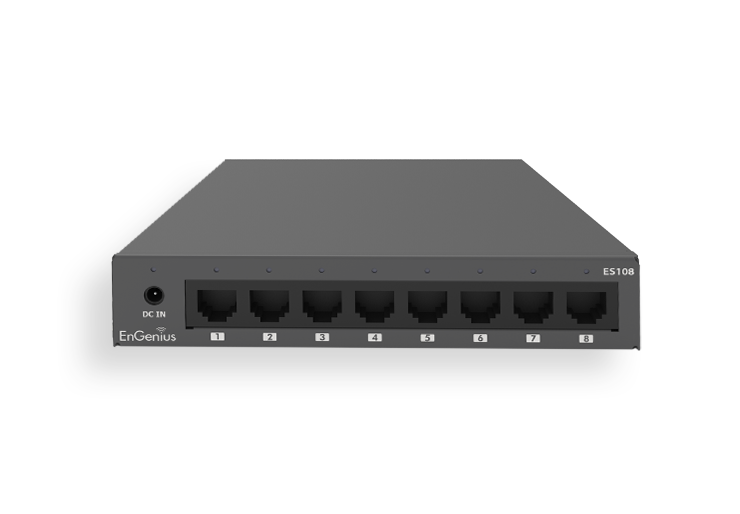 EnGenius ES108 netværksswitch Ikke administreret Gigabit Ethernet (10/100/1000) Sort