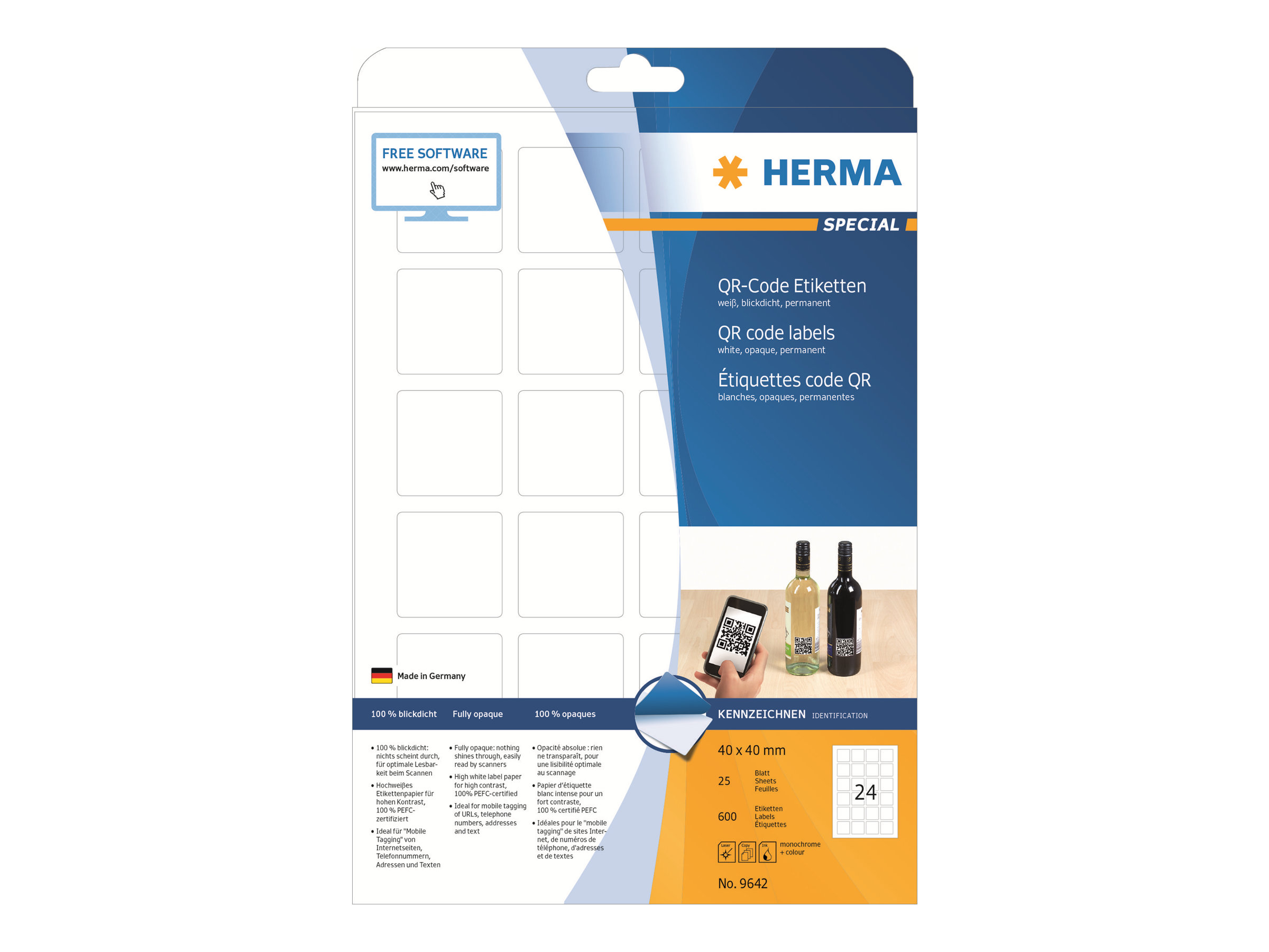 HERMA Special Uigennemsigtige mappemærkater 40 x 40 mm 600etikette(r)