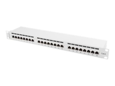 Lanberg PPS6-1024-S 24-Port Patch Panel 1U 19" Cat6 Shielded Grey RAL7035