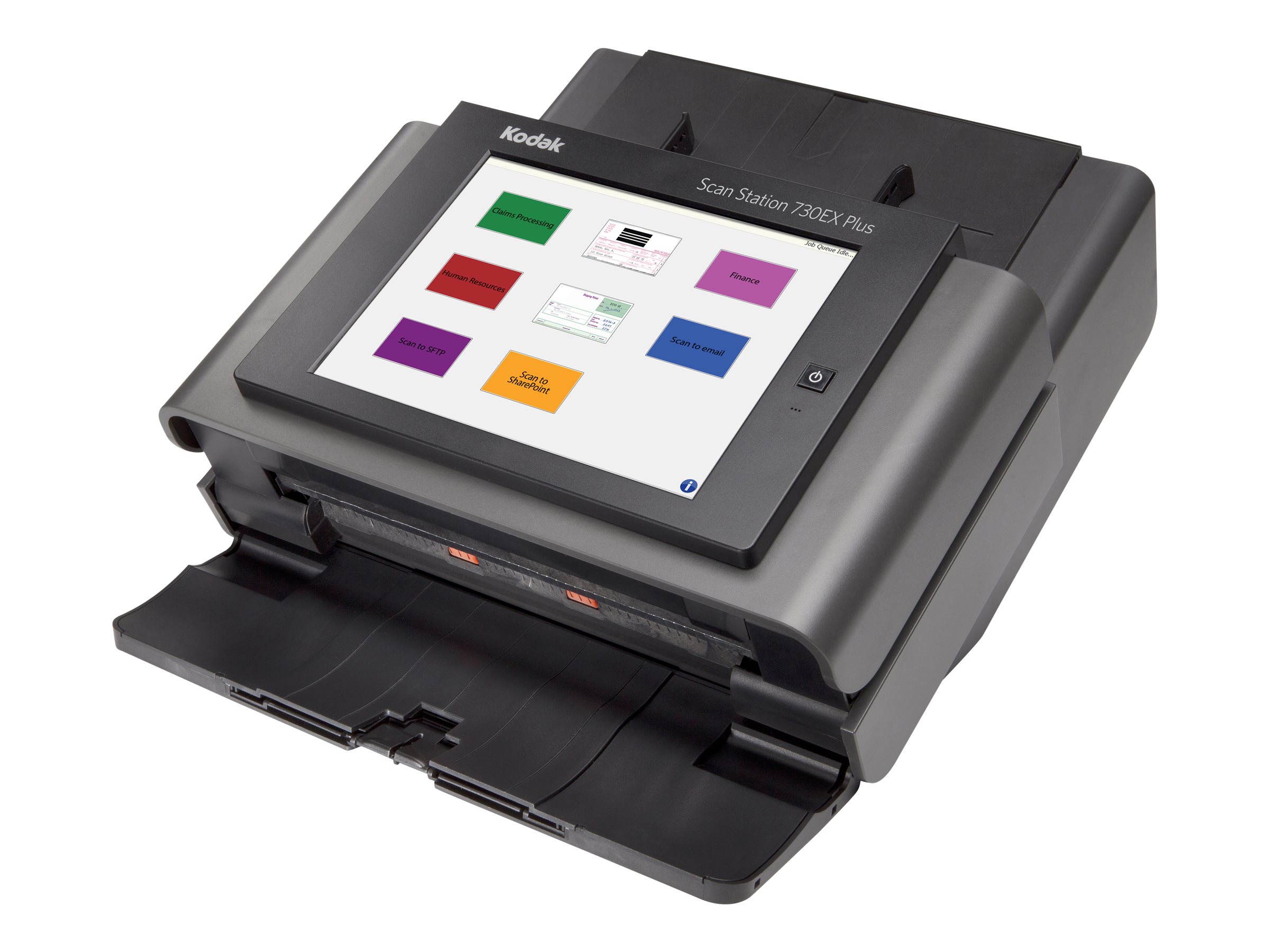 Kodak Scan Station 730EX Plus - Dokumentscanner - Dual CCD - Duplex - 216 x 863 mm - 600 dpi x 600 dpi - op til 70 ppm (mono) / op til 70 ppm (farve) - ADF (75 ark) - op til 6000 scanninger pr. dag - Gigabit LAN
