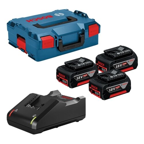 Priedų rinkinys Bosch 0615990L3T  18V  3x5,0 Ah + pakrovėjas GAL18V-40 akumuliatoriniams įrankiams